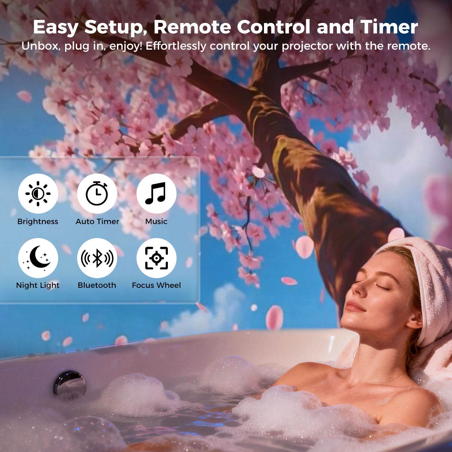 3D Galaxy Star Projector with White Noise & Bluetooth Speaker