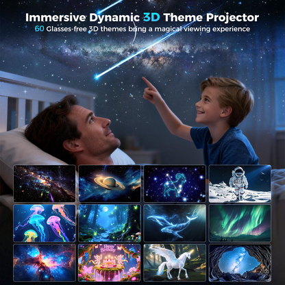 3D Galaxy Star Projector with White Noise & Bluetooth Speaker